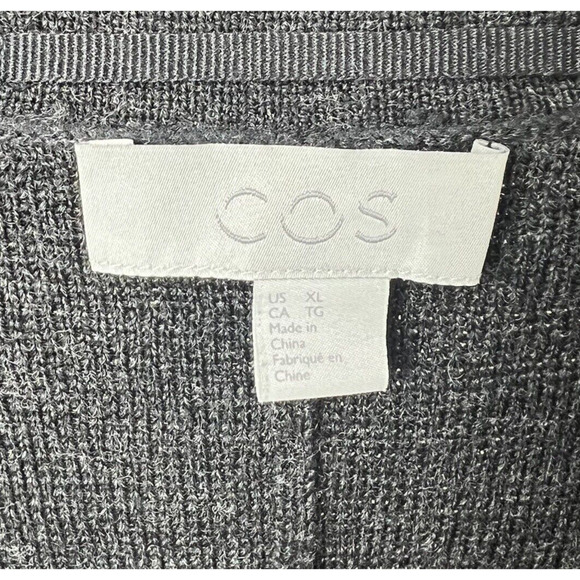 COS Gray Wool Knit Sweater Blazer Jacket Size XL Two Button - Picture 3 of 10